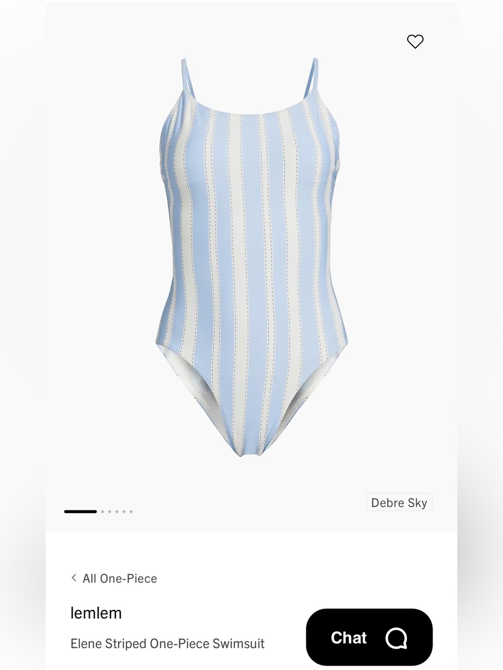 Lemlem Sky Blue and White Striped Kids One-Piece Swimsuit